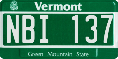 VT license plate NBI137