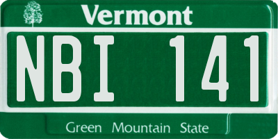 VT license plate NBI141