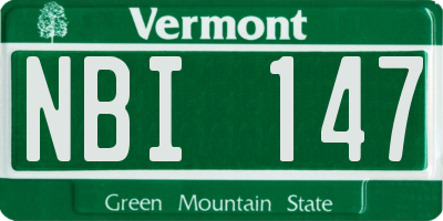 VT license plate NBI147