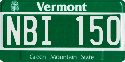 VT license plate NBI150