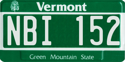 VT license plate NBI152