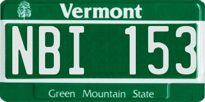 VT license plate NBI153