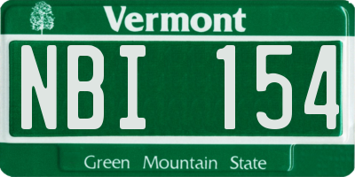 VT license plate NBI154
