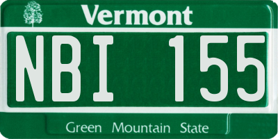 VT license plate NBI155