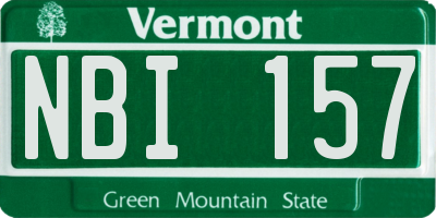 VT license plate NBI157