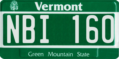 VT license plate NBI160