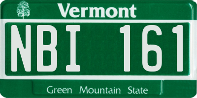 VT license plate NBI161