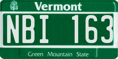 VT license plate NBI163