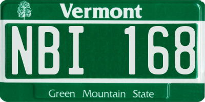 VT license plate NBI168