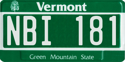 VT license plate NBI181