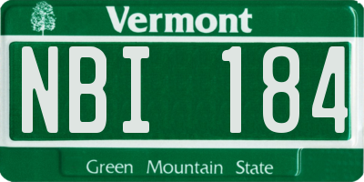 VT license plate NBI184