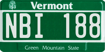 VT license plate NBI188