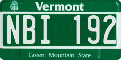 VT license plate NBI192
