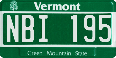VT license plate NBI195