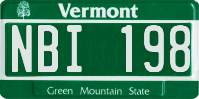 VT license plate NBI198