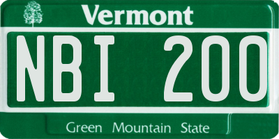 VT license plate NBI200