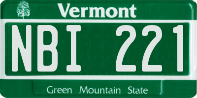VT license plate NBI221