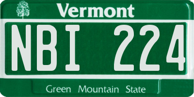 VT license plate NBI224