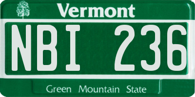 VT license plate NBI236