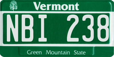 VT license plate NBI238