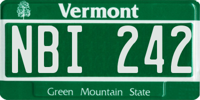 VT license plate NBI242
