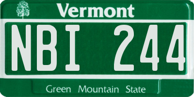 VT license plate NBI244
