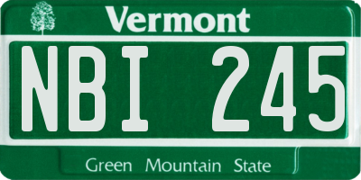 VT license plate NBI245