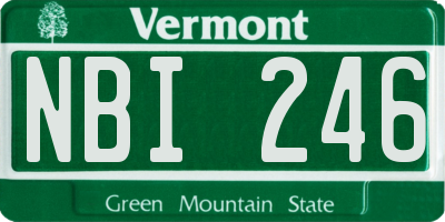 VT license plate NBI246