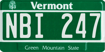 VT license plate NBI247