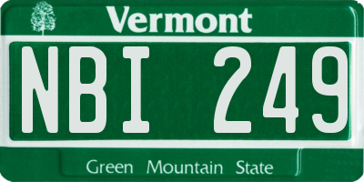 VT license plate NBI249