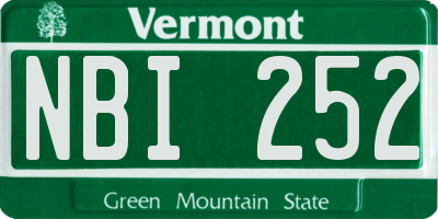VT license plate NBI252