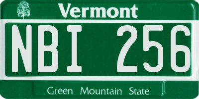 VT license plate NBI256