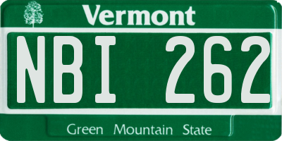VT license plate NBI262