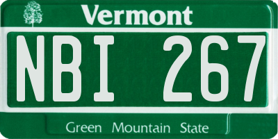 VT license plate NBI267