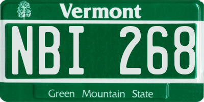 VT license plate NBI268