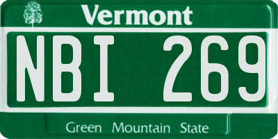 VT license plate NBI269