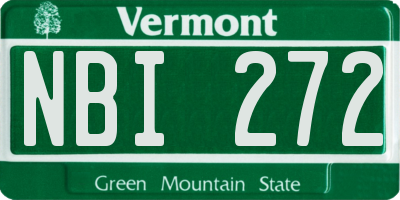 VT license plate NBI272