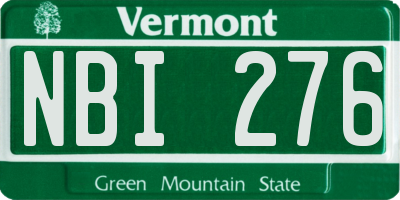 VT license plate NBI276