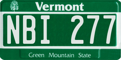 VT license plate NBI277