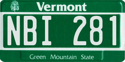 VT license plate NBI281