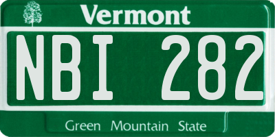 VT license plate NBI282