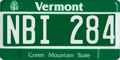 VT license plate NBI284