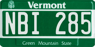 VT license plate NBI285
