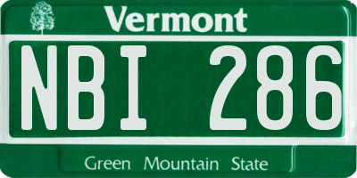 VT license plate NBI286