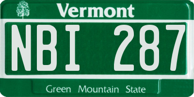 VT license plate NBI287