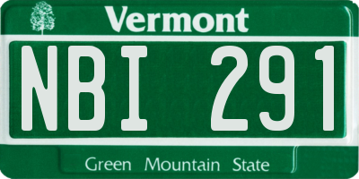 VT license plate NBI291