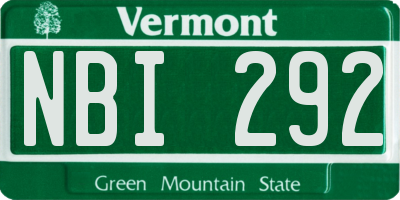 VT license plate NBI292