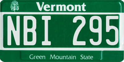 VT license plate NBI295