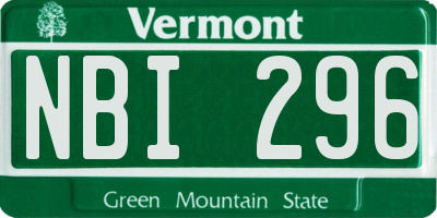 VT license plate NBI296