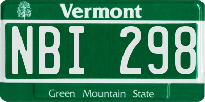 VT license plate NBI298